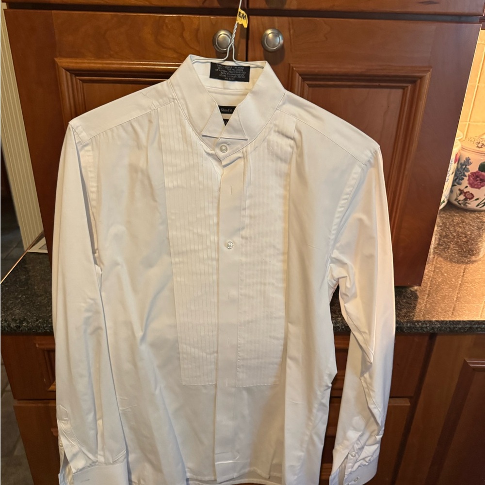 White Classic Dress Shirt Long Sleeve Formal